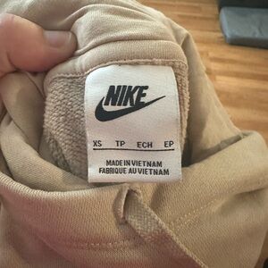 Nike Beige/Tan Pullover Hoodie with Hood and Drawcord